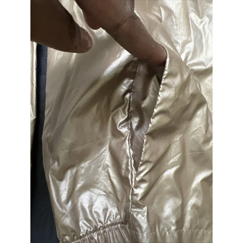 Z by Zella Windbreaker Waterproof Jacket SZ L Gold Chic Athleisure Sports Casual - Picture 5 of 9